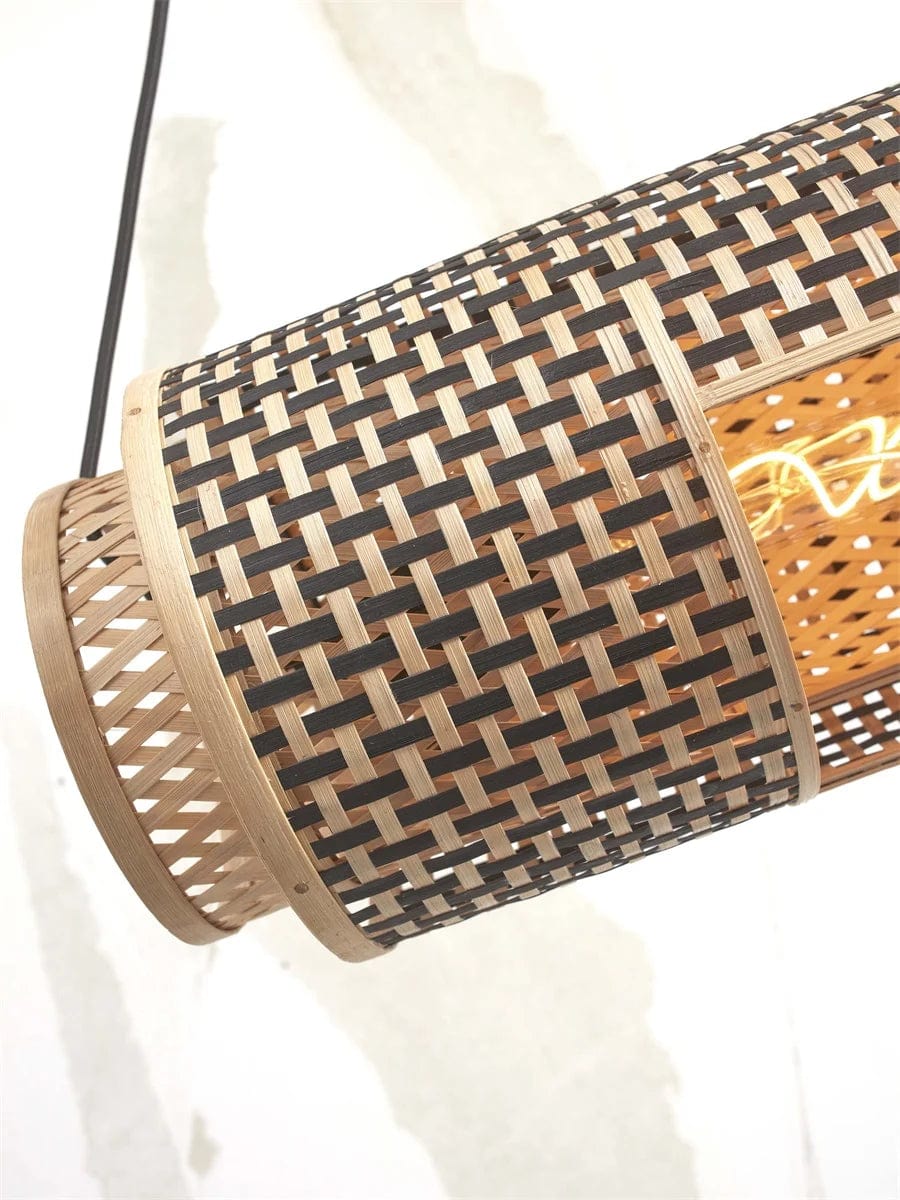 Lampe Suspendue "Bhoutan Cylindre 85cm, Bl/Nat." de Good & Mojo