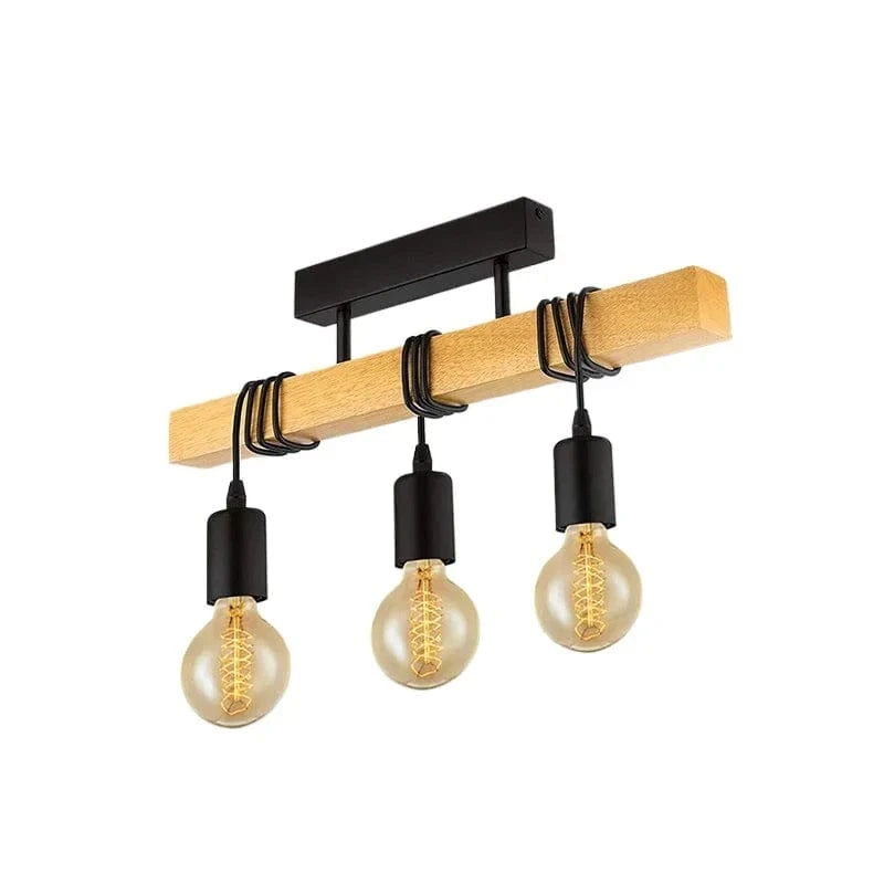 Luminaire plafonnier design bois