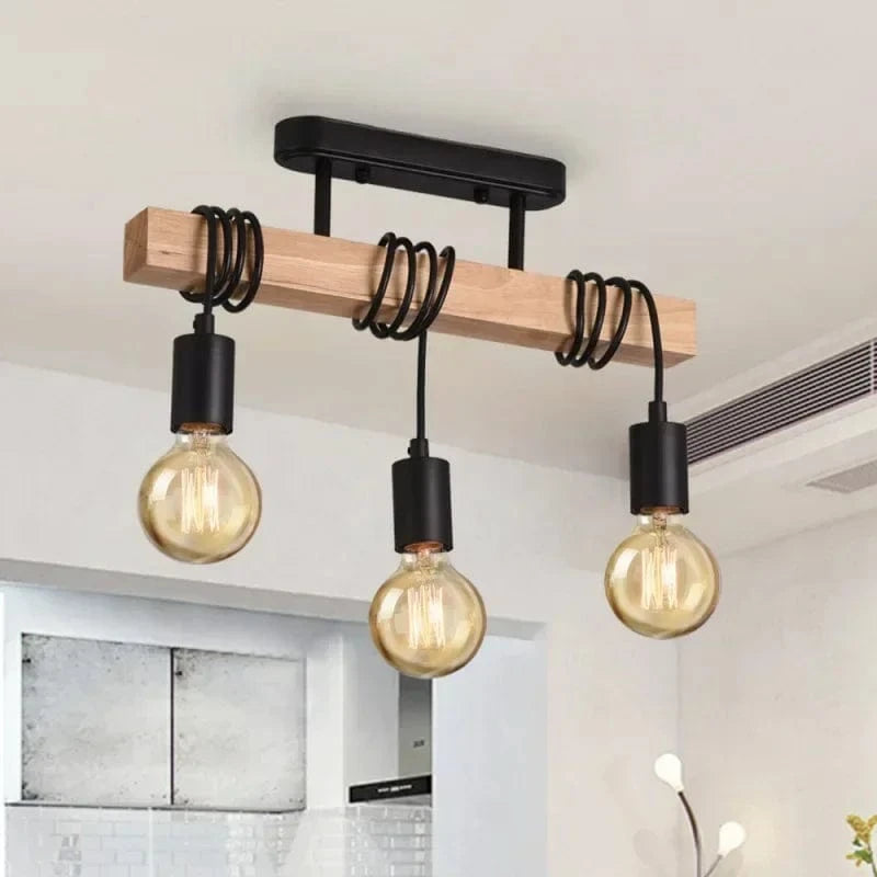 Luminaire plafonnier design bois