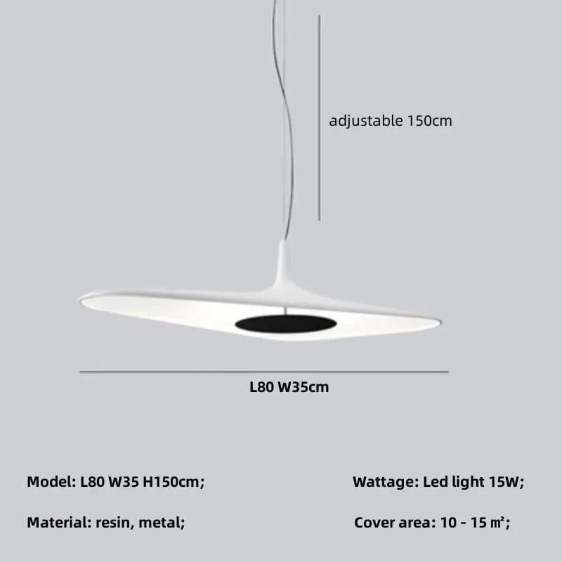 BLANC LARGEUR 80cm 15 HAUTEUR / LUMIÈRE NEUTRE 4200K Luminaire suspension art déco