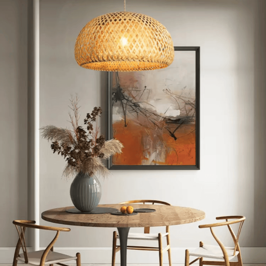 Lustre en rotin naturel