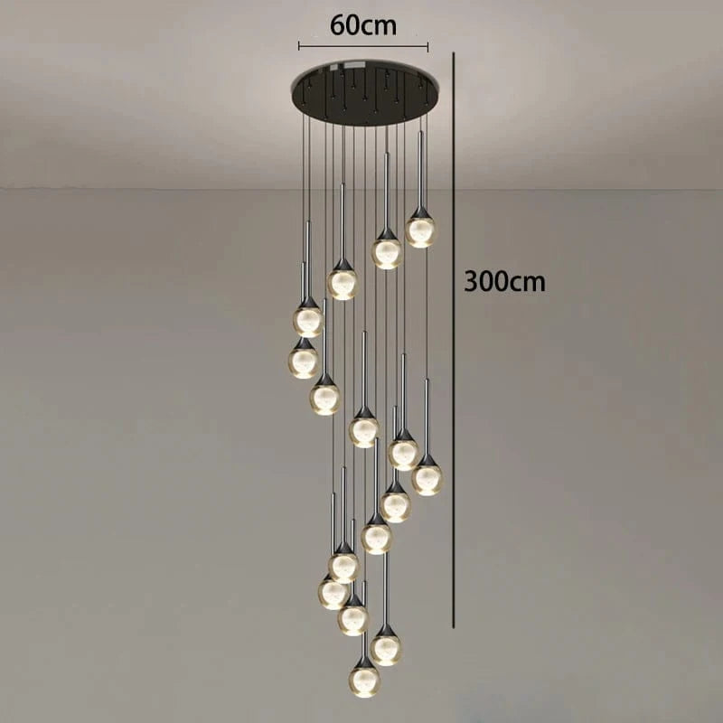 20 heads / Warm White Lustre plafond haut | Goutte d'eau en cascade