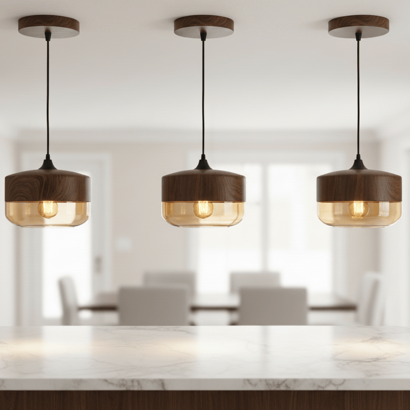 Lustre style bois