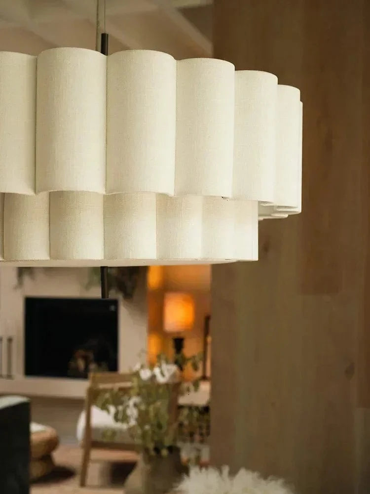Lustre tissu avec abat-jour