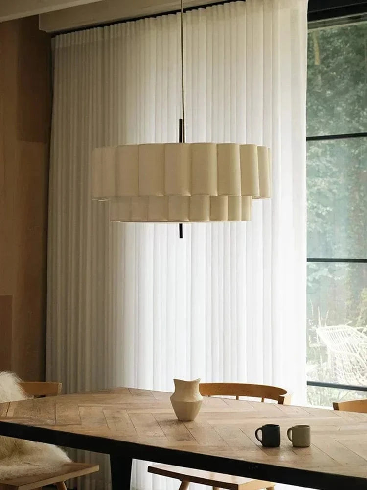 Lustre tissu avec abat-jour