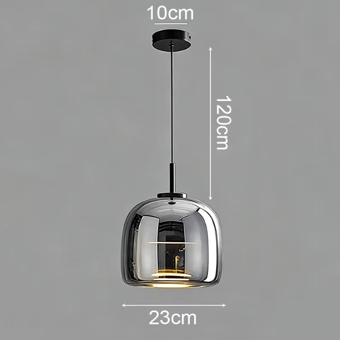 MODÈLE A DIAMÈTRE 23 CM / NOIR / LUMIÈRE BLANCHE Lustres design en verre