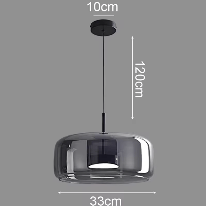 MODÈLE C DIAMÈTRE 33 CM / NOIR / LUMIÈRE BLANCHE Lustres design en verre