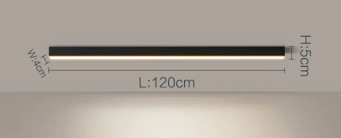 NOIR 120 CM / LUMIÈRE CHAUDE (3000K) Plafonnier barre led