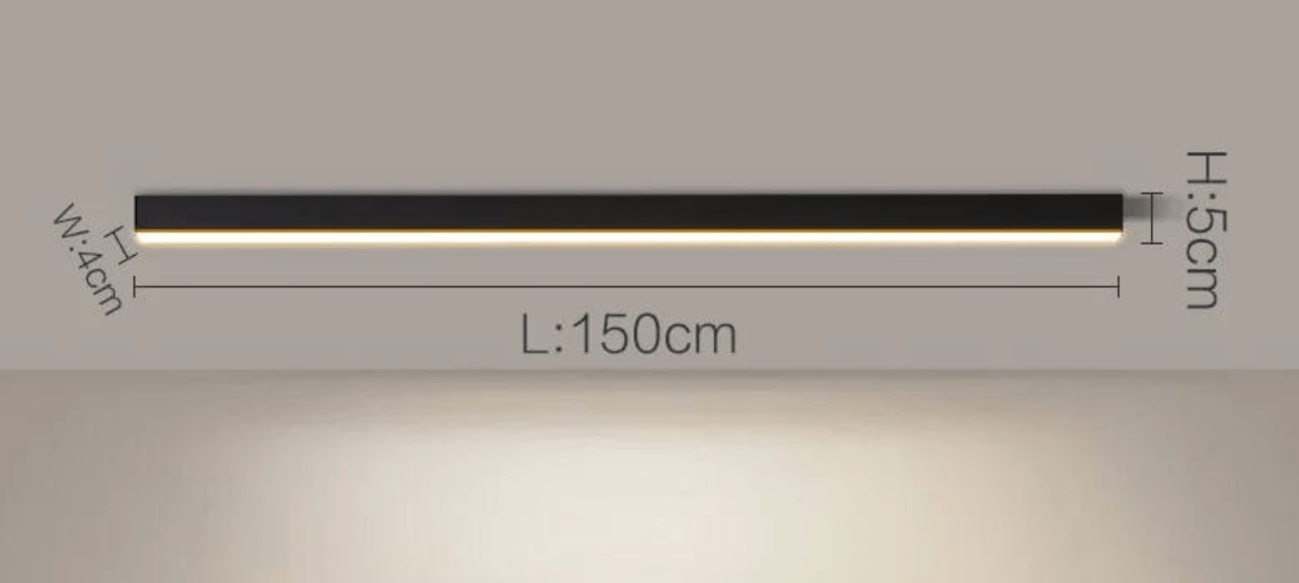 NOIR 150 CM / LUMIÈRE CHAUDE (3000K) Plafonnier barre led