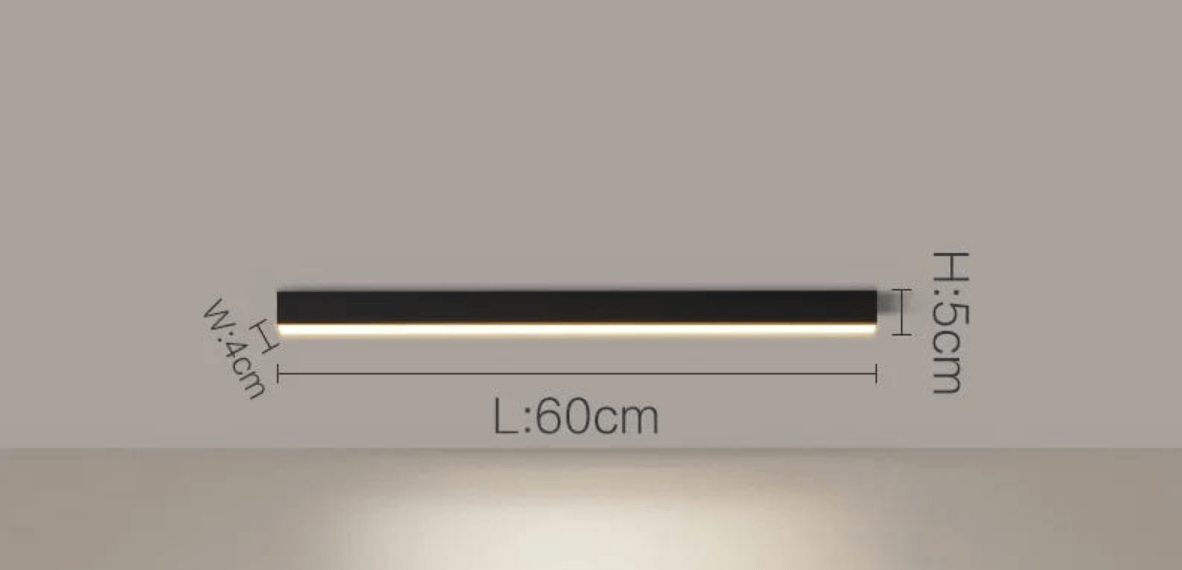 NOIR 60 CM / LUMIÈRE CHAUDE (3000K) Plafonnier barre led