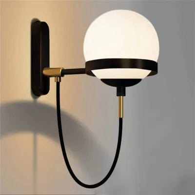 NOIR / BLANC Applique globe boule de verre