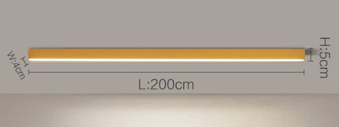 OR 200 CM / LUMIÈRE CHAUDE (3000K) Plafonnier barre led