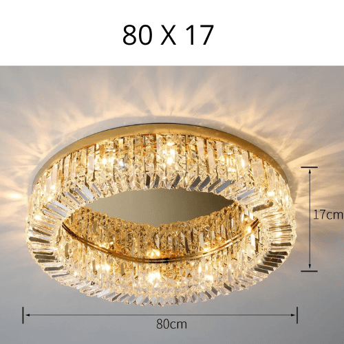 OR 80CM ( 12 LED ) / LUMIÈRE CHAUDE 3500K Plafonnier cristal led