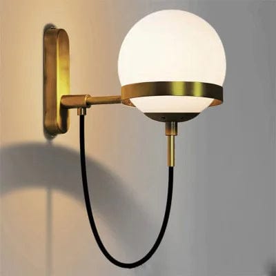 OR / BLANC Applique globe boule de verre