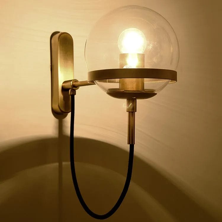 OR / TRANSPARENT Applique globe boule de verre
