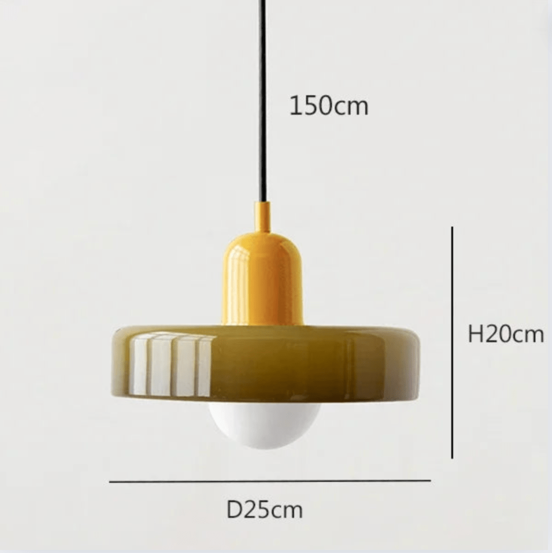 ORANGE ET VERT / LUMIÈRE FROIDE Suspension scandinave vintage