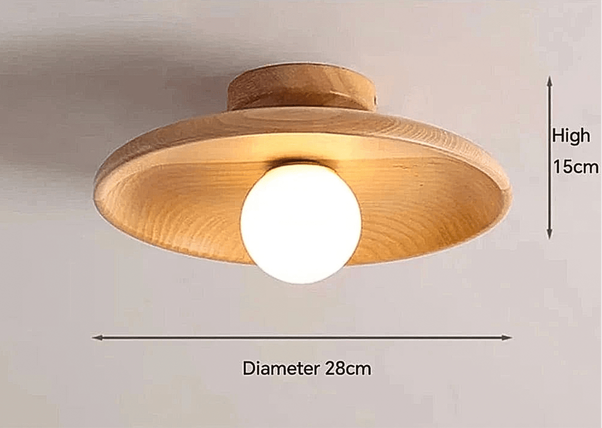 BOIS NEUTRE 28 CM / LUMIÈRE FROIDE Plafonnier bois scandinave
