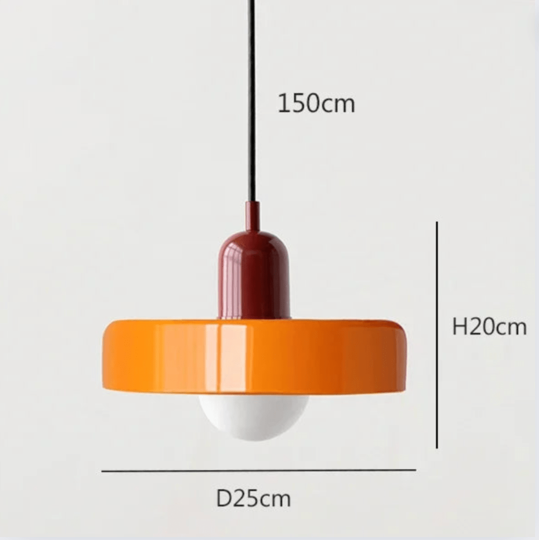 ROUGE ET ORANGE / LUMIÈRE FROIDE Suspension scandinave vintage