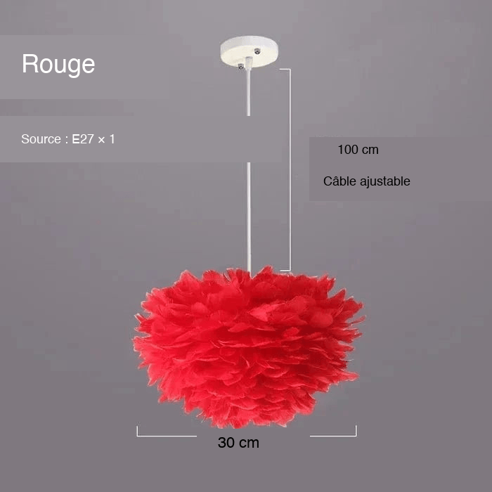 ROUGE 30 CM Suspension à plumes