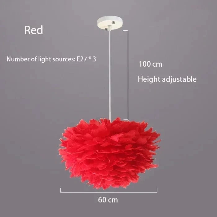 ROUGE 60 CM Suspension à plumes