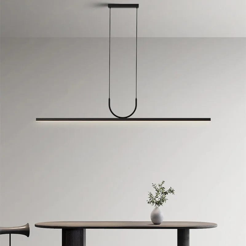 Suspension barre LED minimaliste en métal noir