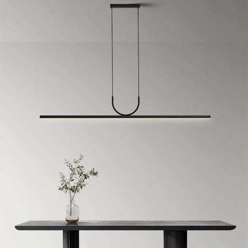 Suspension barre LED minimaliste en métal noir
