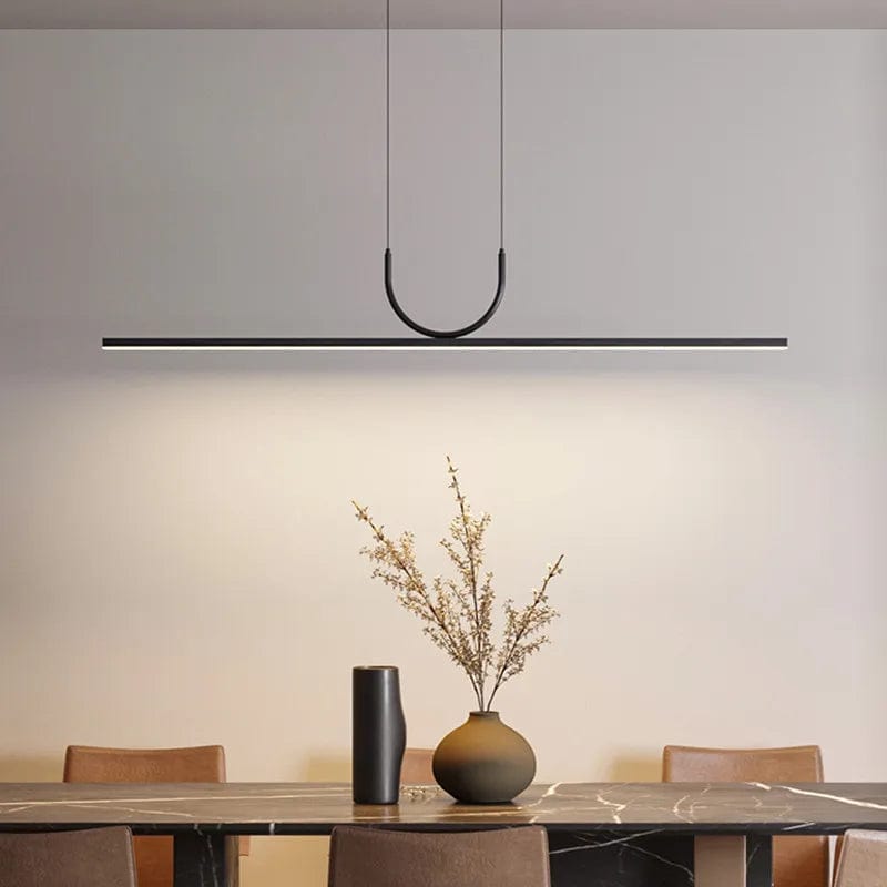 Suspension barre LED minimaliste en métal noir