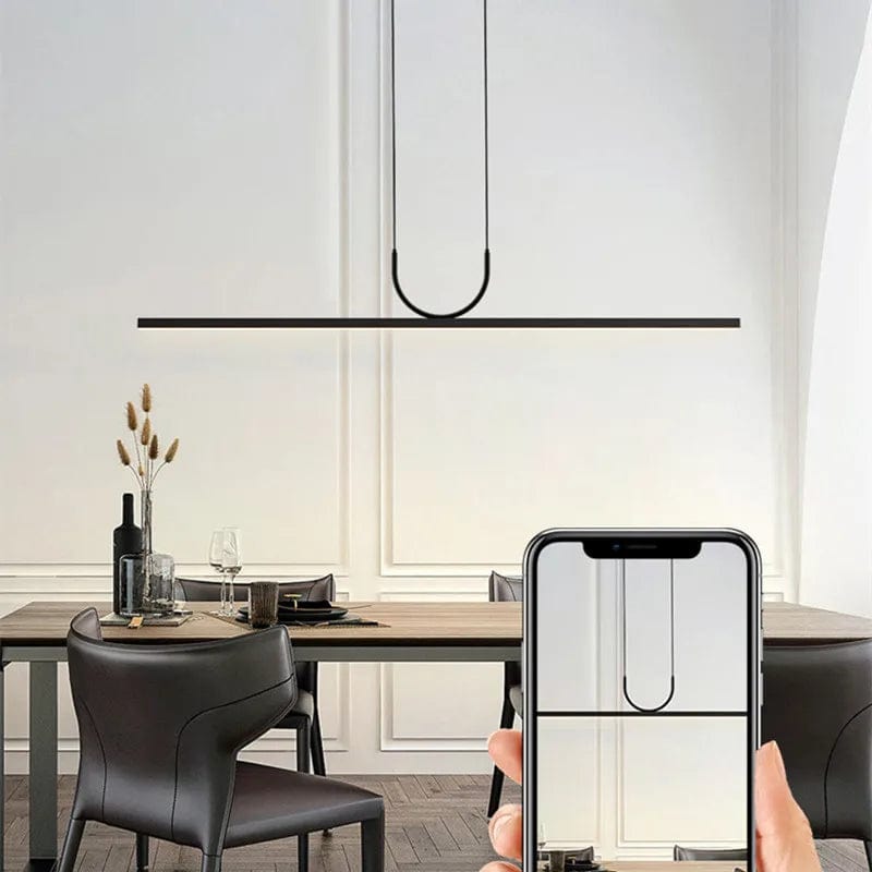 Suspension barre LED minimaliste en métal noir