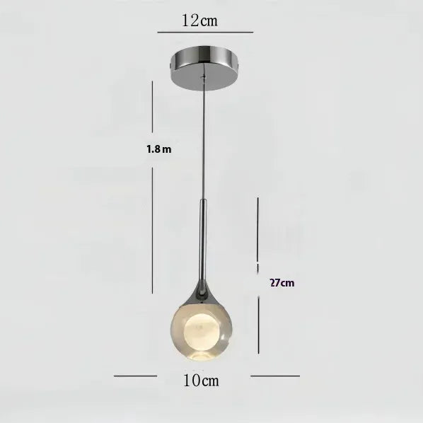 Type A Argent / Tricolore Suspension boule de verre design lunaire