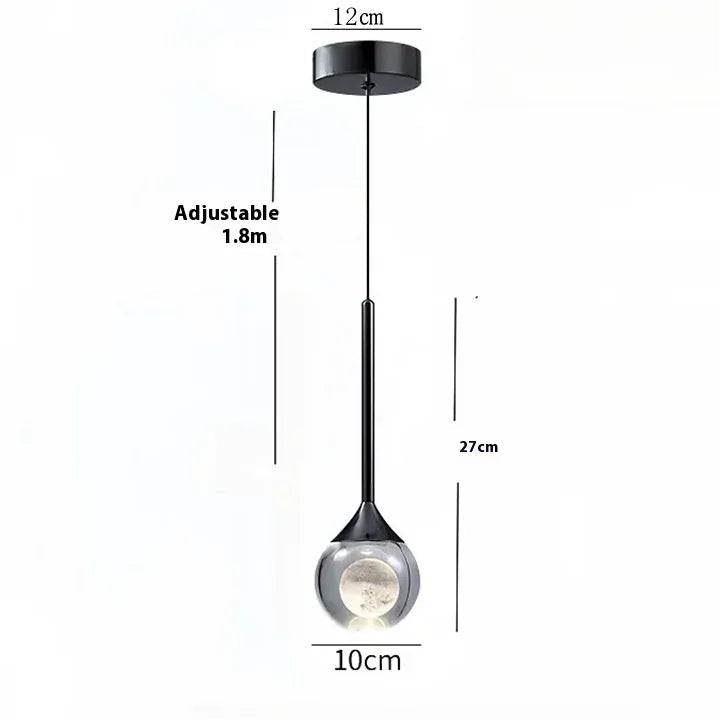Type A Noir / Tricolore Suspension boule de verre design lunaire