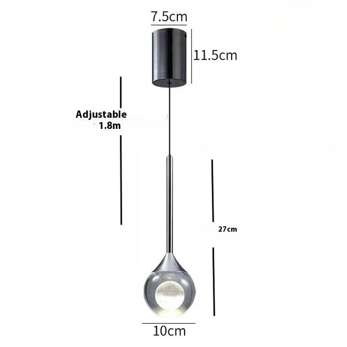 Type B Argent / Tricolore Suspension boule de verre design lunaire