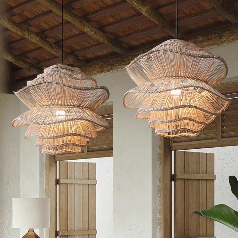 Suspension en rotin design
