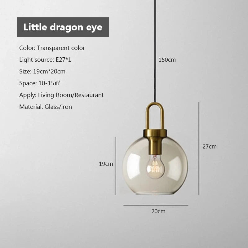 B20cm / SANS AMPOULE Suspension en verre et laiton