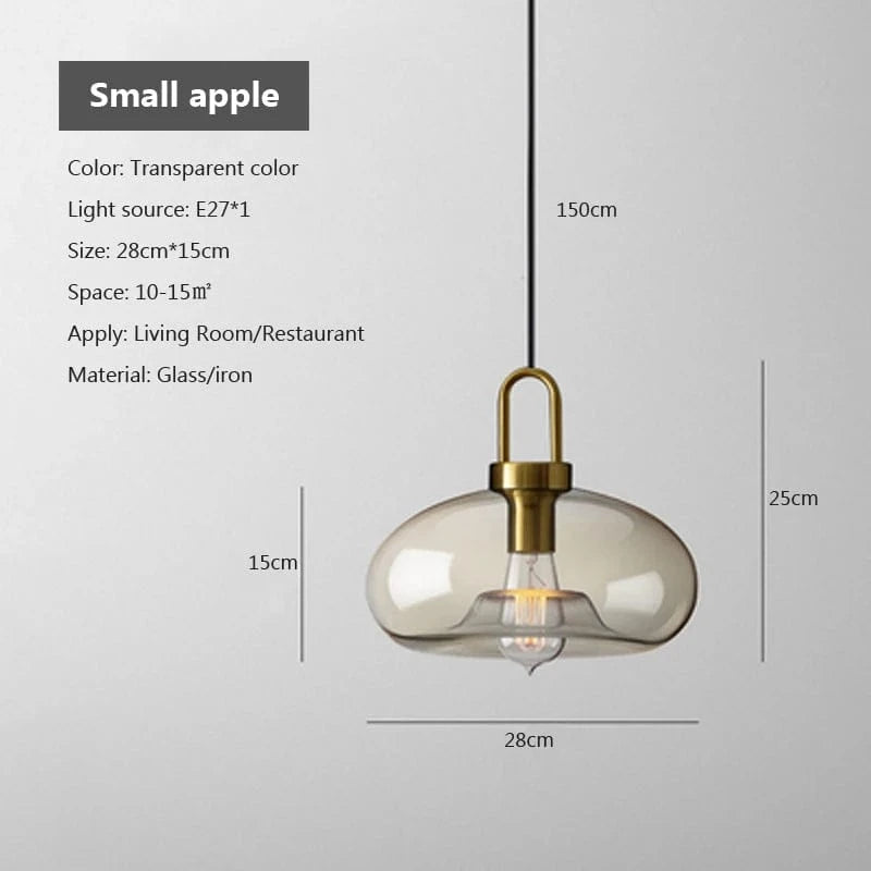 B28cm / SANS AMPOULE Suspension en verre et laiton