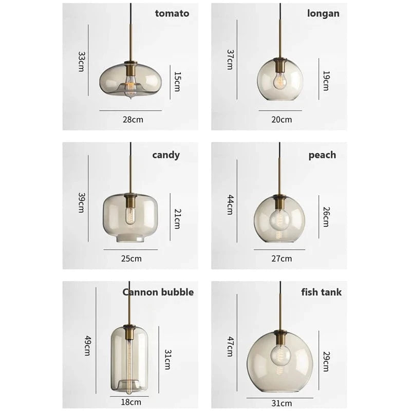 Suspension en verre et laiton