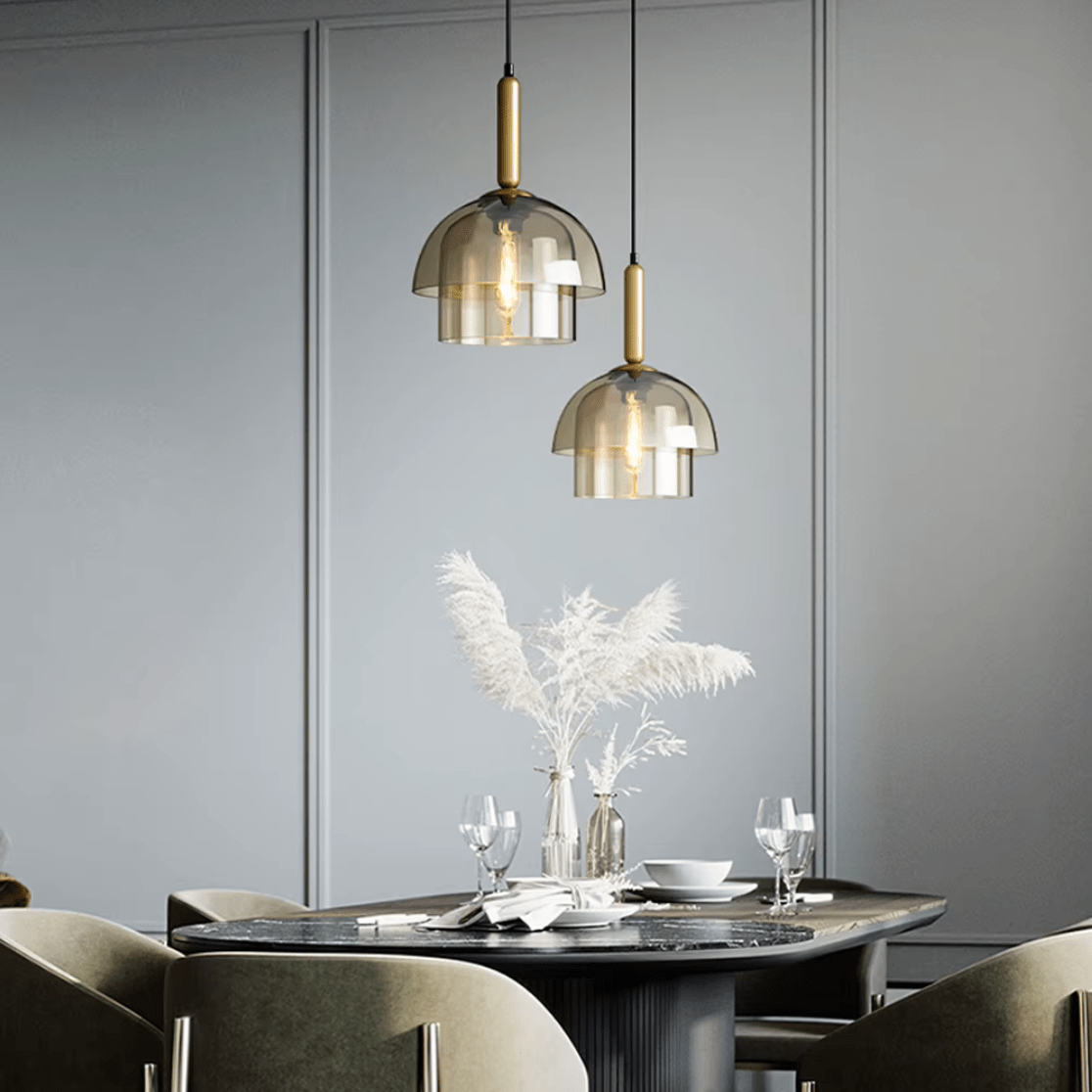 Suspension en verre fumé