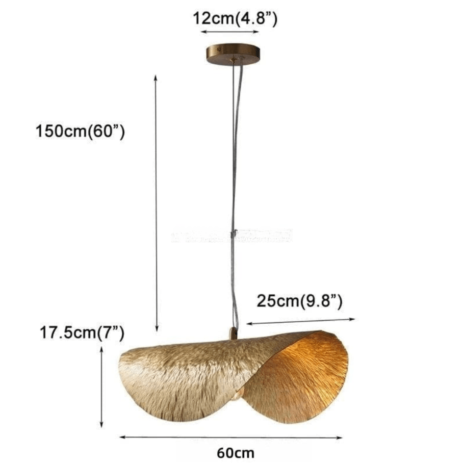 60 CM / LUMIÈRE FROIDE Suspension feuille d'or