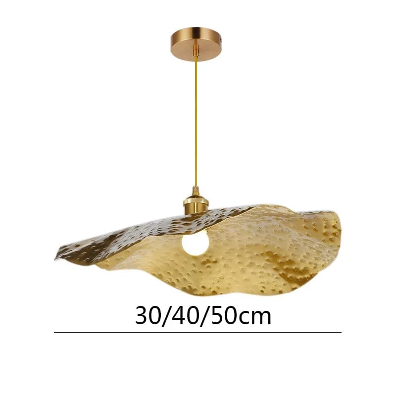 Suspension feuille de lotus en laiton doré