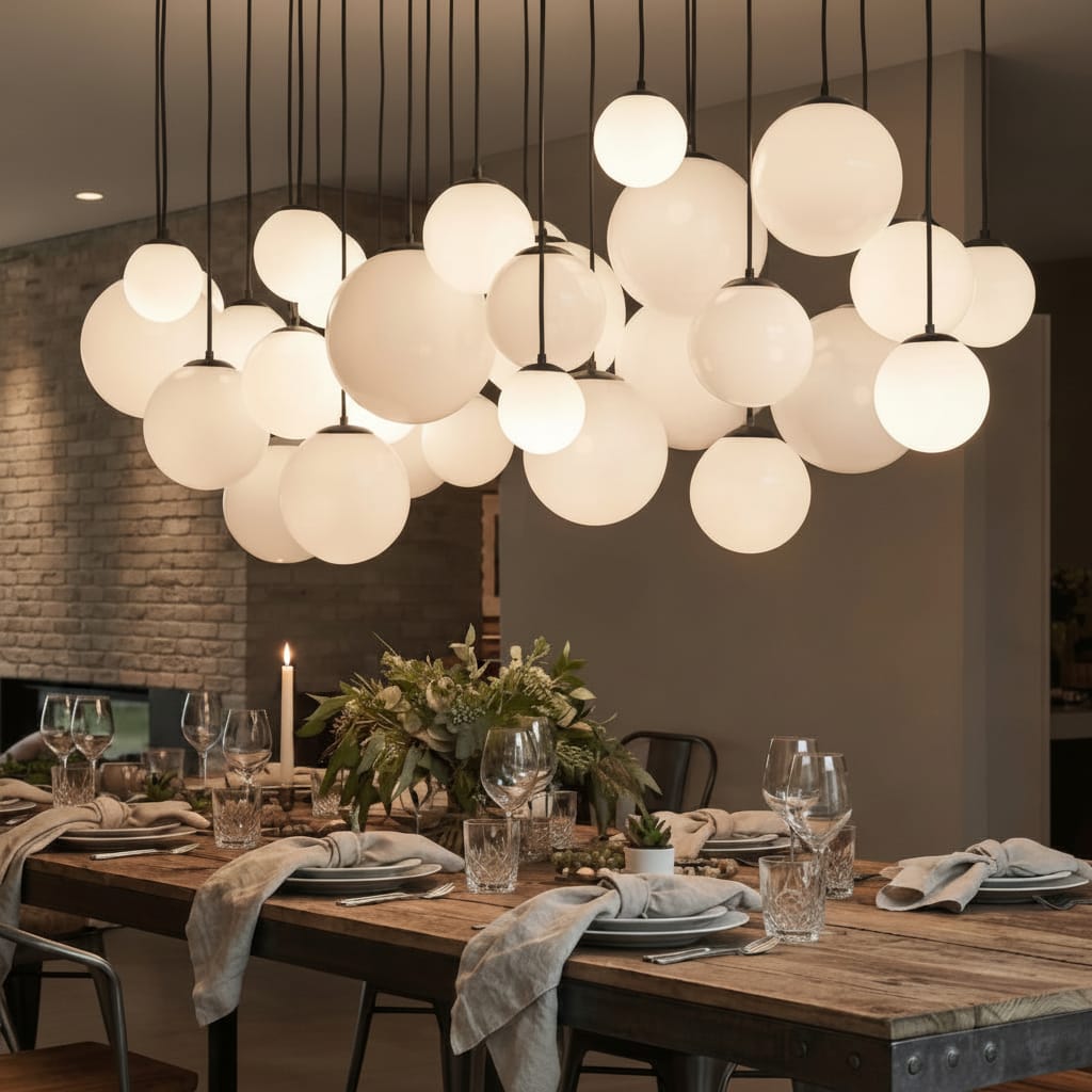 Suspension globe blanc