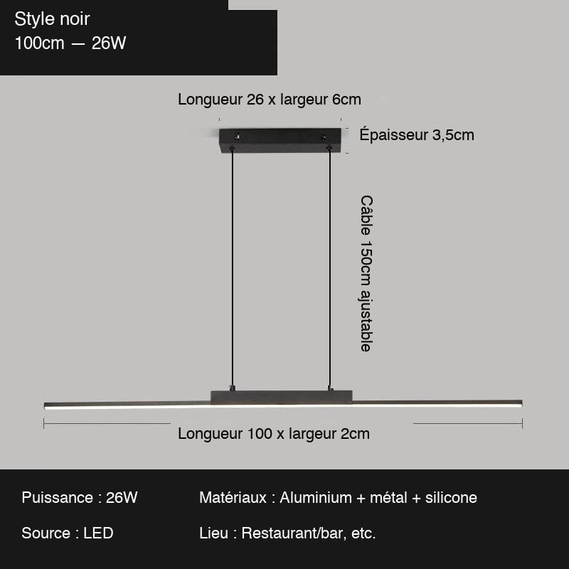 Suspension led salle à manger