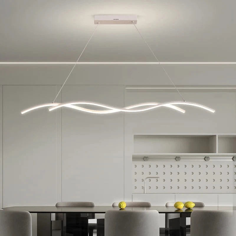 BLANC 90 CM - LONGUEUR DU CÂBLE 120 CM AJUSTABLE Suspension led Vague