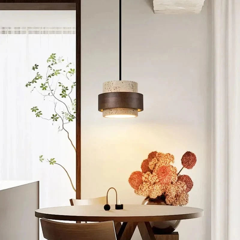 Suspension luminaire travertin
