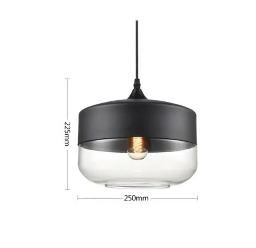 BLACK B CLEAR Suspension verre et métal design moderne