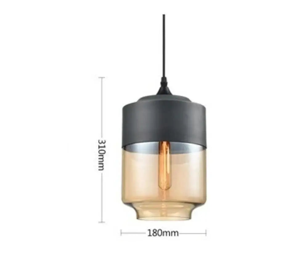 BLACK C AMBER Suspension verre et métal design moderne