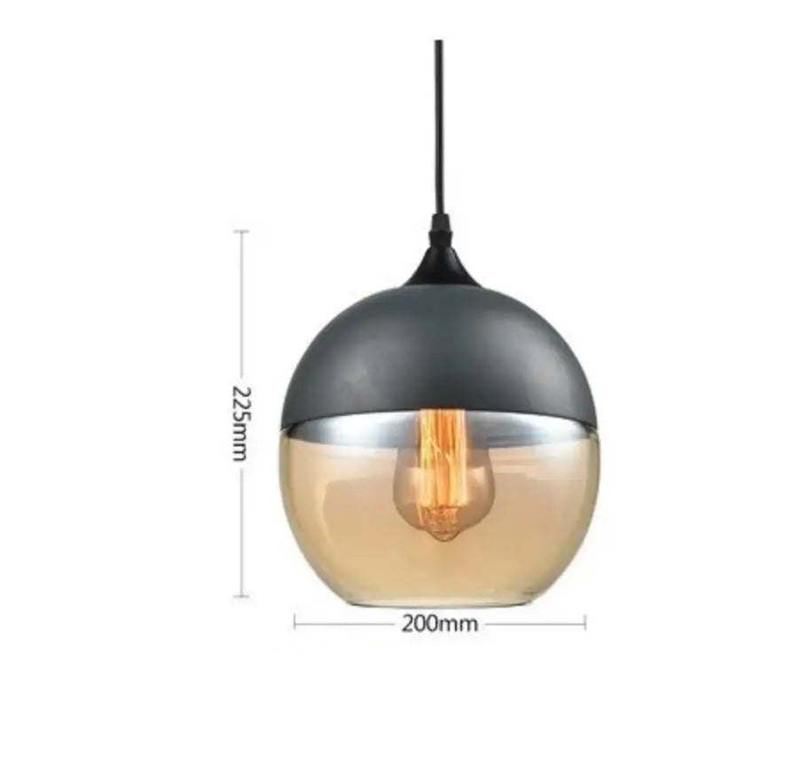 BLACK D AMBER Suspension verre et métal design moderne