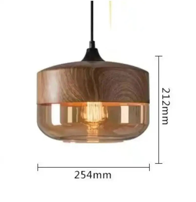 BROWN B AMBER Suspension verre et métal design moderne