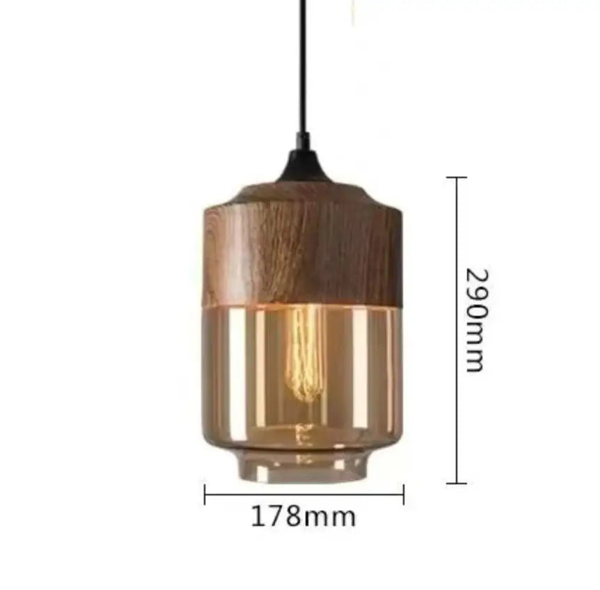 BROWN C AMBER Suspension verre et métal design moderne