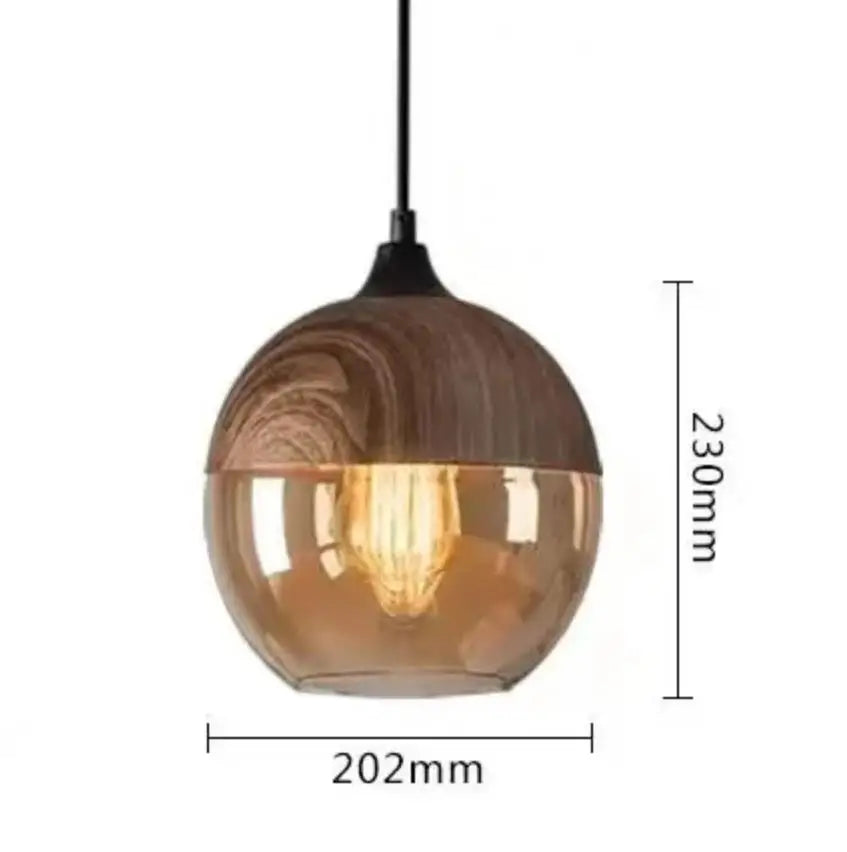 BROWN D AMBER Suspension verre et métal design moderne