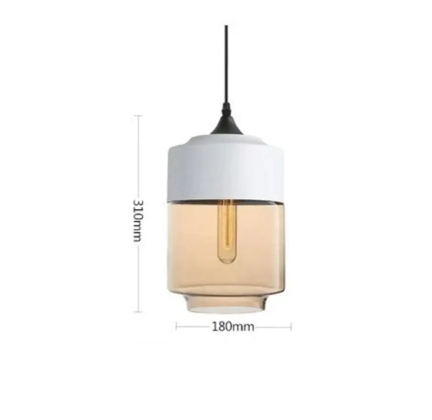 WHITE C AMBER Suspension verre et métal design moderne
