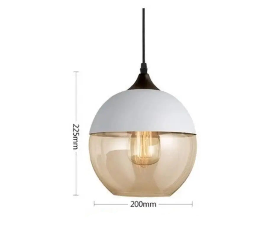 WHITE D AMBER Suspension verre et métal design moderne